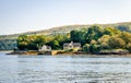 Two cottages facing Loch Aline in Morvern, Scotland. Royalty Free Stock Photo