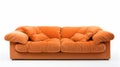 High Quality Orange Sofa On White Background