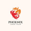 Two couple dancing phoenix vector logo design template Royalty Free Stock Photo