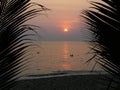 Sunset in Lonely beach Koh Chang Island. Thailand Royalty Free Stock Photo