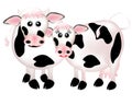 Two cows in love, cartoon