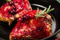 Two cranberry glazed chicken breasts