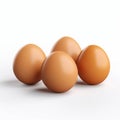 Ultra Realistic 4k Eggs On White Background - High-quality Render Royalty Free Stock Photo