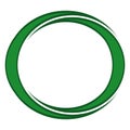 Two crescent moons of green color in a round elegant frame in Islamic style