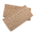 Two crispbread with bran of white background Royalty Free Stock Photo