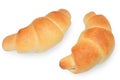 Two croissant close up Royalty Free Stock Photo