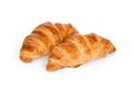 Two croissant isolated on white background Royalty Free Stock Photo