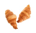 Two croissant isolated on white background Royalty Free Stock Photo