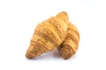 two croissant on white background Royalty Free Stock Photo