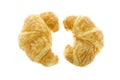 Two croissant on white background Royalty Free Stock Photo