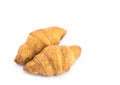 two croissant on white background Royalty Free Stock Photo