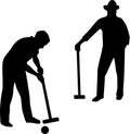 Two Croquet Player Royalty Free Stock Photo