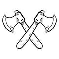 Two crossed axes-Vector drawn