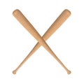 Two crossed baseball bats Royalty Free Stock Photo