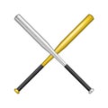 Two crossed baseball bats Royalty Free Stock Photo