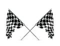 Two crossed checkered flags