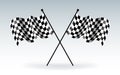 Two crossed checkered flags. Modern illustrator. Racing flag. Start or finish Royalty Free Stock Photo