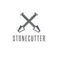 Two crossed chisels stonecutter vector design Royalty Free Stock Photo