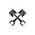 Two crossed engine pistons icon isolated. Flat design Royalty Free Stock Photo