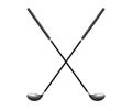Two crossed golf clubs Royalty Free Stock Photo