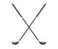 Two crossed golf clubs Royalty Free Stock Photo