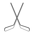 Two crossed hockey sticks