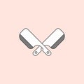 two crossed machetes vector logo icon