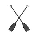 Two crossed paddles in black design Royalty Free Stock Photo