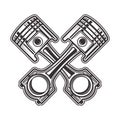 Two crossed pistons vector illustration Royalty Free Stock Photo