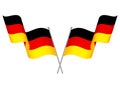 Two crossed waving Germany flags