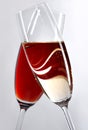 Two crossed wine glasses Royalty Free Stock Photo