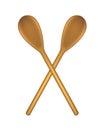 Two crossed wooden spoons Royalty Free Stock Photo