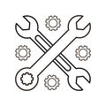 Two crossed wrenches vector icon