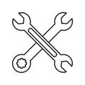 Two crossed wrenches vector icon