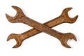 Two crossed wrenches on a white background. Royalty Free Stock Photo