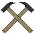 Two crossing hammers