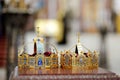 Two crowns as orthodox wedding accessories Royalty Free Stock Photo