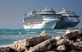 Two Cruise Ships Docked Royalty Free Stock Photo