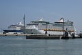 Two Cruise Ships docked in Porto Corsini for Ravenna Italy July 2023