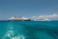 Two cruise ships in harbor Royalty Free Stock Photo