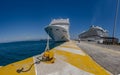 two cruise ships in harbor panorama Royalty Free Stock Photo