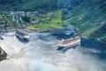 Two cruise ships in the harbour Royalty Free Stock Photo