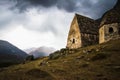 Two crypt on the background of a stormy sky