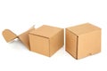 Two Cube Shaped Cardboard Boxes