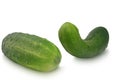 Two cucumbers isolated on white background