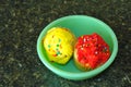 Two cup cakes in a bowl Royalty Free Stock Photo