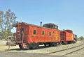 Vintage Cupola Cabooses & Steam Locomotive Royalty Free Stock Photo