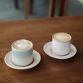 two cups of aesthetic caffe latte