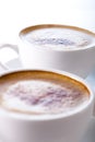 Two cups of cappuccino Royalty Free Stock Photo