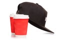 Two cups of coffee cap Royalty Free Stock Photo